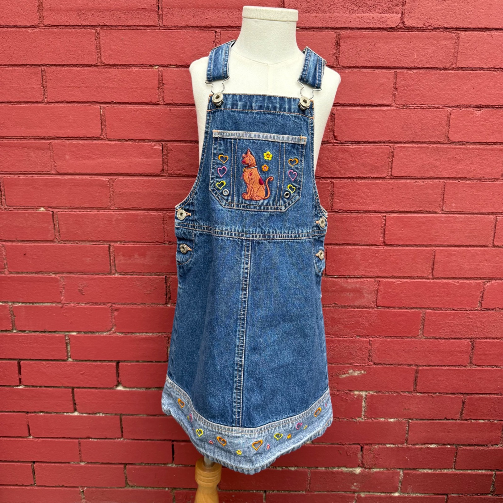 Vintage Y2k Scooby Doo Cartoon Network Denim Overall Dress Girls 6/6x Blue